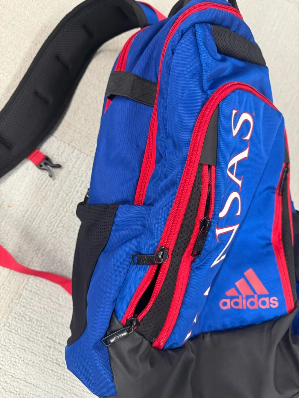 adidas Blue and Red Kansas Team Backpack